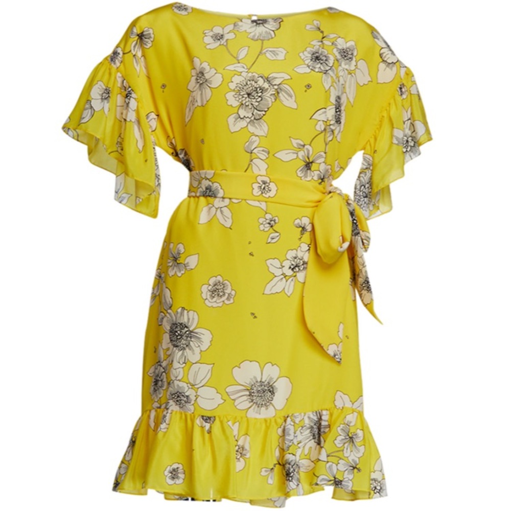 Alice + Olivia EllaMae Drop Shoulder Ruffled Dress